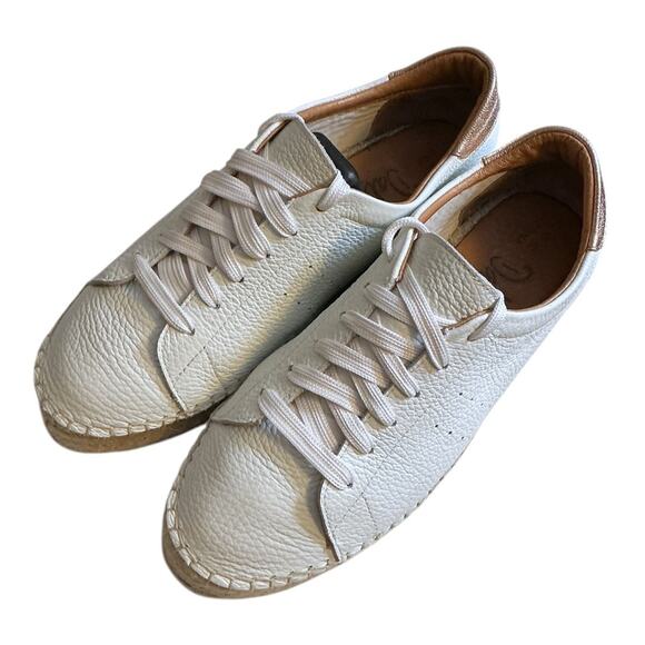 Dalson Espadrilles White Leather Lace Up Jute Platform Sneakers Sz 6/EU37 - Picture 3 of 12